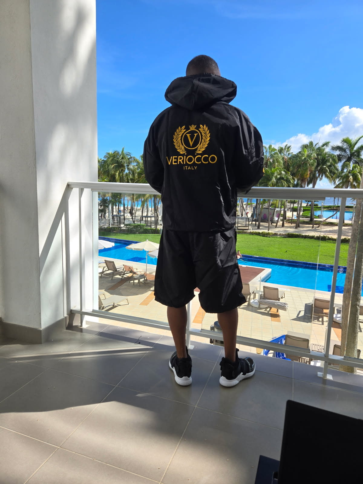 Veriocco Nylon Windbreaker Short Set