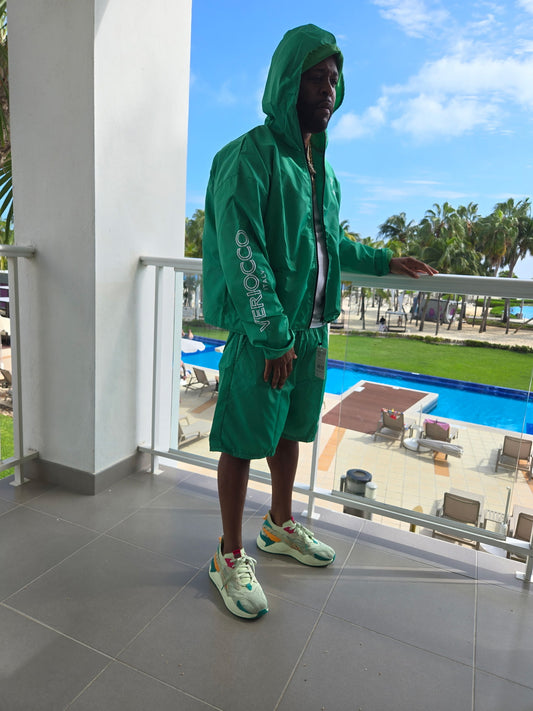 Veriocco Nylon Windbreaker Short Set