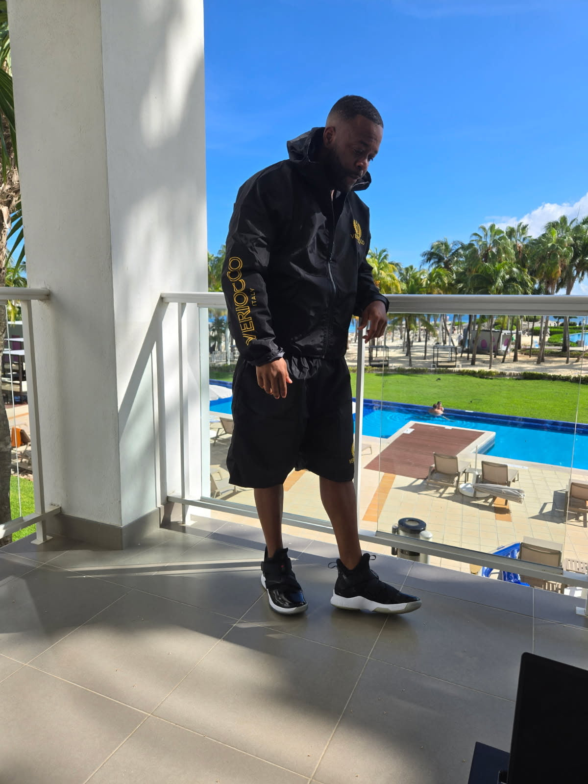 Veriocco Nylon Windbreaker Short Set