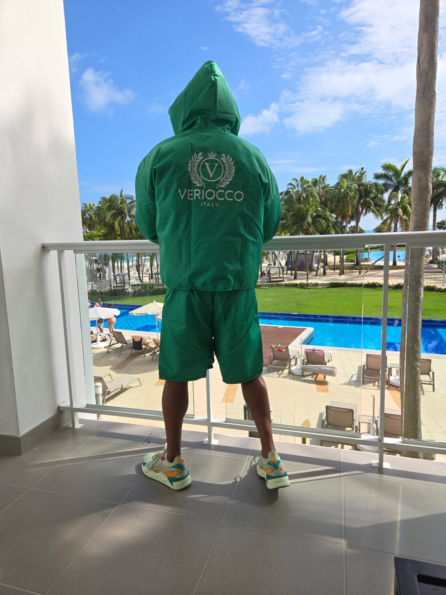Veriocco Nylon Windbreaker Short Set